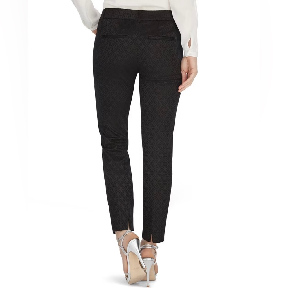White House Black Market Jacquard Slim Black Ankle Dress Pant Women’s 6R